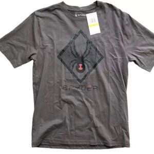 Spyder Men's Size Medium Short Sleeve Graphic Logo T-Shirt Polar Gray New